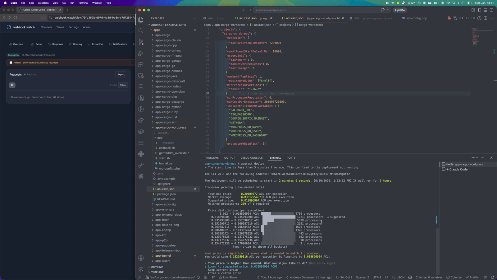 `acurast deploy` — accept the suggested fee