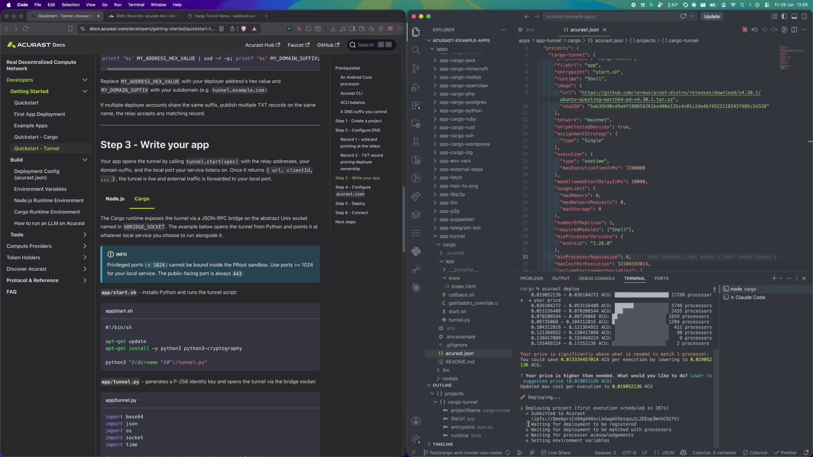 `acurast deploy` — pick the suggested fee from the reward distribution