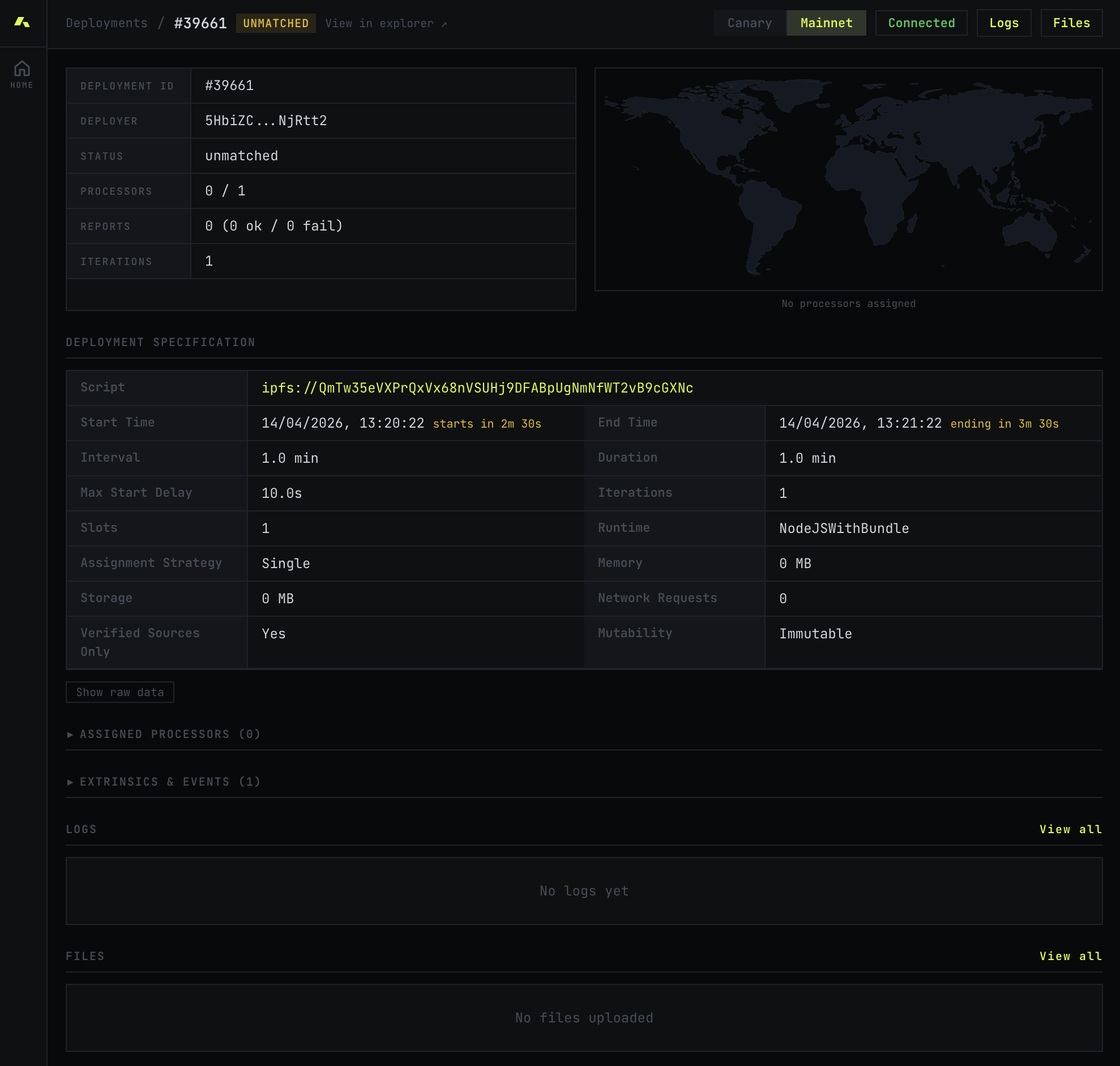 DevTools deployment detail view